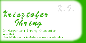 krisztofer ihring business card